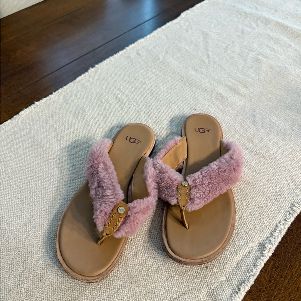 UGG Pink Fluffy Slippers